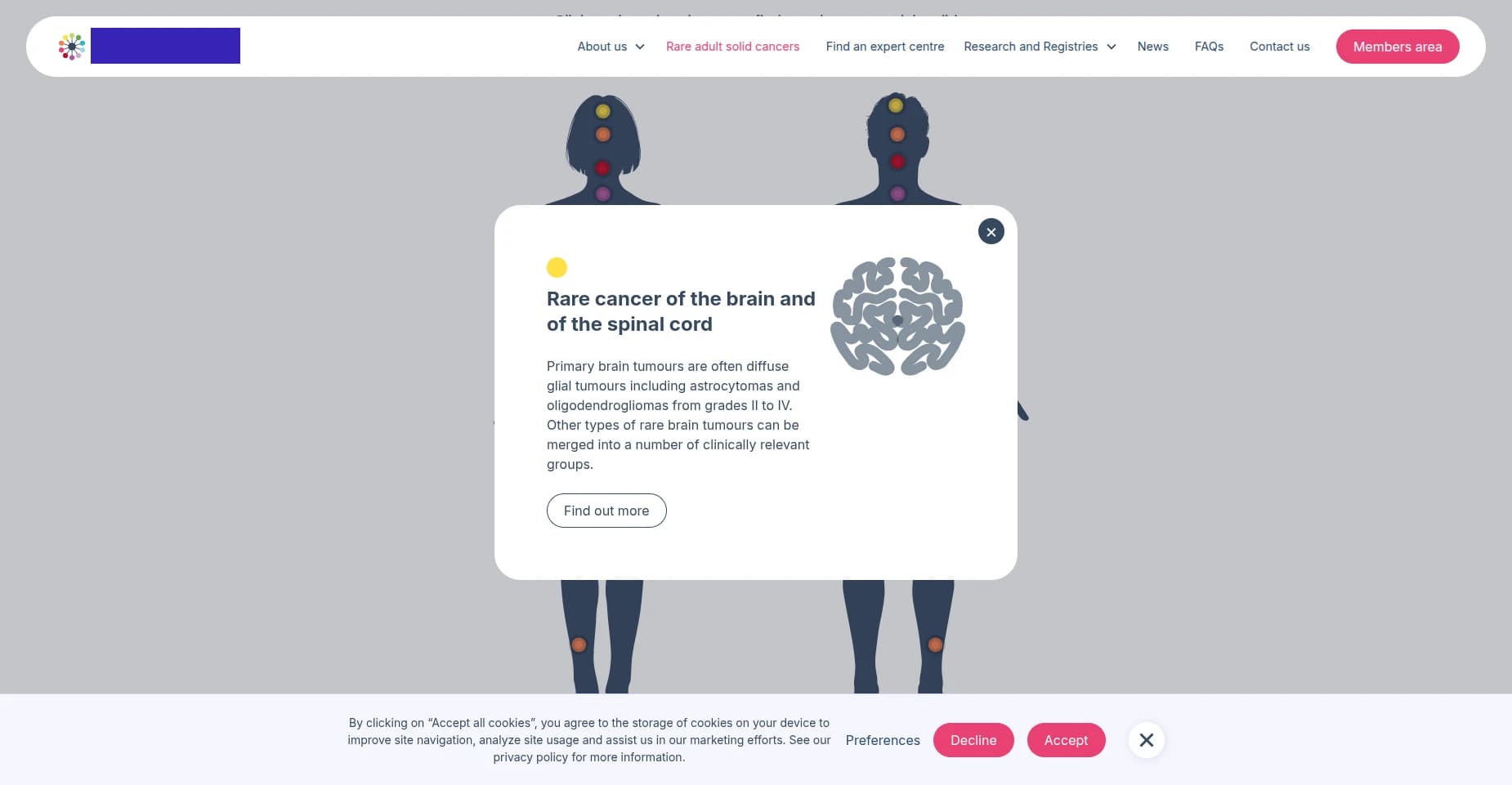 Cartographie interactive des localisations de cancers rares